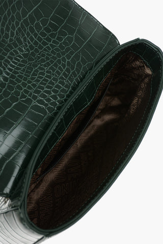 LOVE Faux Leather Crocodile Effect Crossbody Bag