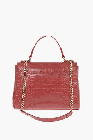 LOVE Crocodile-Print Eco-Leather Top-Handle Bag