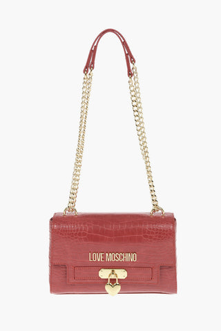 LOVE Faux Leather Crocodile Effect Crossbody Bag