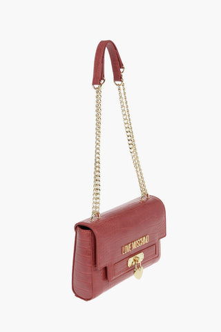LOVE Faux Leather Crocodile Effect Crossbody Bag
