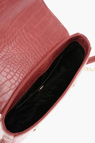 LOVE Faux Leather Crocodile Effect Crossbody Bag