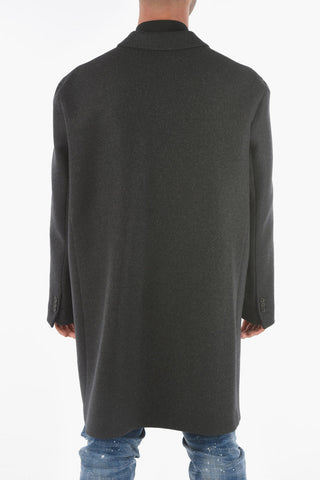 Cappotto in Lana Vergine con Fodera a Fantasia Floreale
