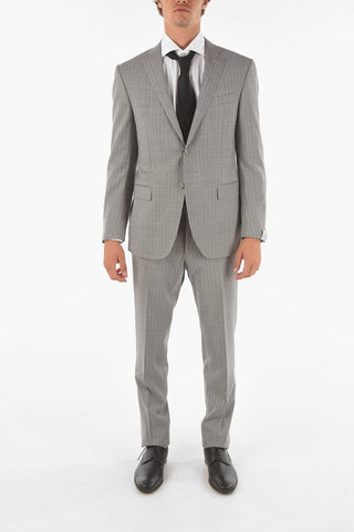 pinstriped center vent notch lapel ACADEMY 2-button suit