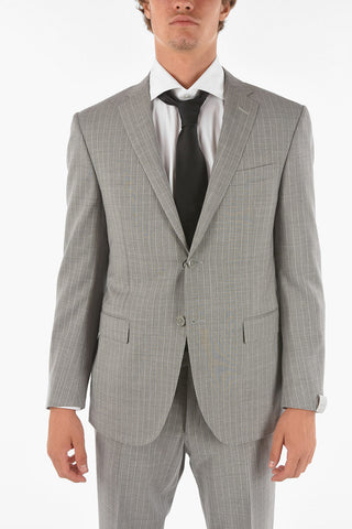 pinstriped center vent notch lapel ACADEMY 2-button suit
