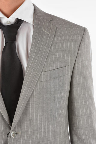 pinstriped center vent notch lapel ACADEMY 2-button suit