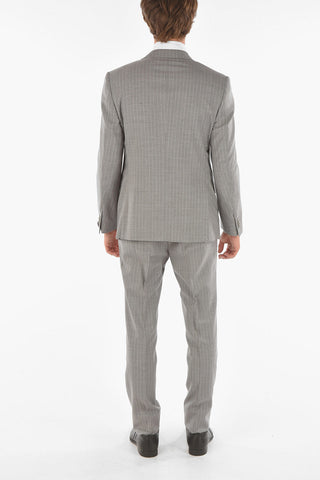 pinstriped center vent notch lapel ACADEMY 2-button suit