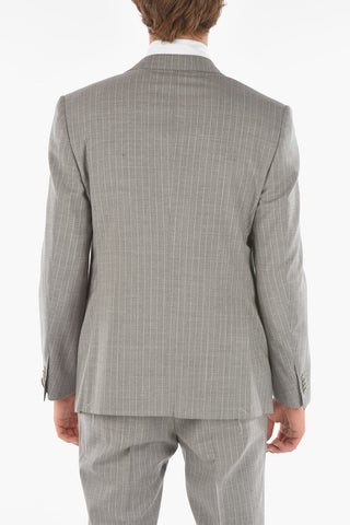 pinstriped center vent notch lapel ACADEMY 2-button suit
