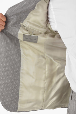 pinstriped center vent notch lapel ACADEMY 2-button suit