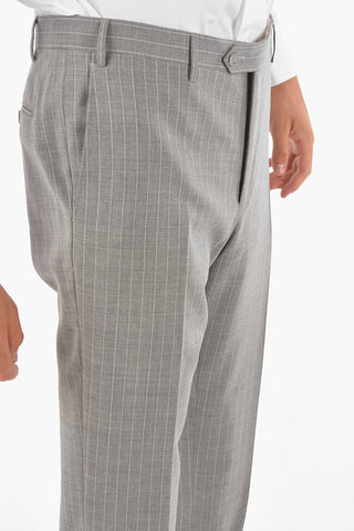 pinstriped center vent notch lapel ACADEMY 2-button suit