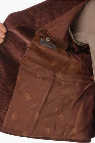 Double-breasted Velvet Suit with Flap Pockets