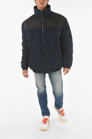 Two Tone W-BRIGGS Puffer Jacket with Zip Closure