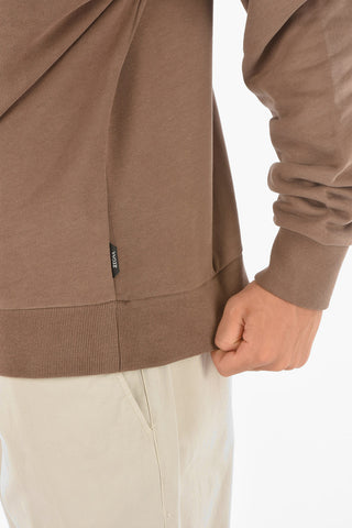 ZZEGNA Solid Color Crew-Neck Sweatshirt