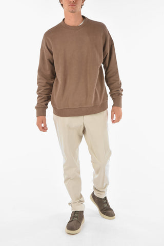 ZZEGNA Solid Color Crew-Neck Sweatshirt