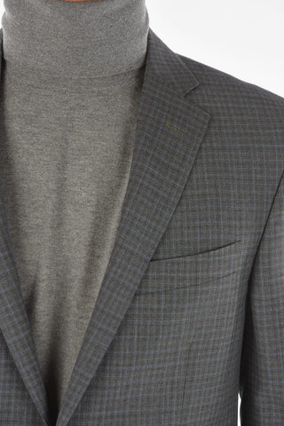Graph Checkered ACADEMY Suit with Notch Lapel