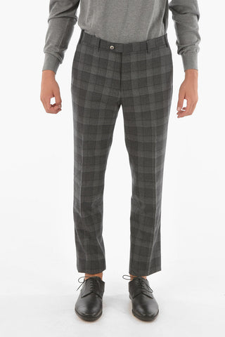 Gingham Checkered Virgin Wool ACADEMY Suit with Notch Lapel