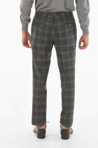 Gingham Checkered Virgin Wool ACADEMY Suit with Notch Lapel