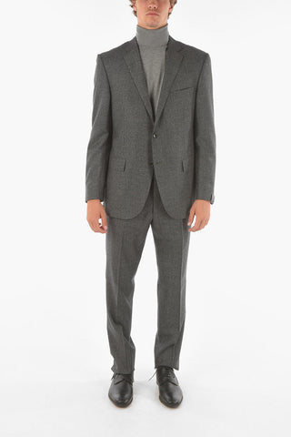 Minicheckered Virgin Wool ACADEMY Suit with Notch Lapel