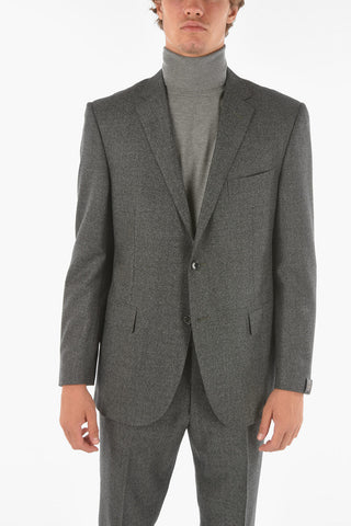Minicheckered Virgin Wool ACADEMY Suit with Notch Lapel