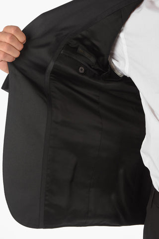 center vent peak lapel 1-button suit