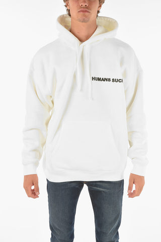 Printed S-UMMERIB Fleece Cotton Hoodie