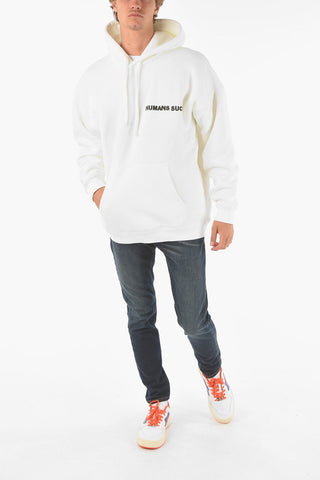 Printed S-UMMERIB Fleece Cotton Hoodie