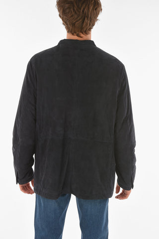 ZZEGNA solid color suede leather jacket