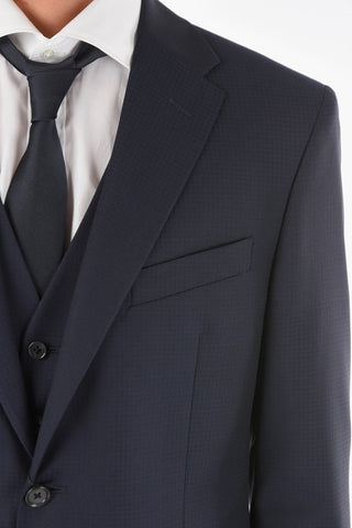 CC COLLECTION houndstooth side vents notch lapel RIGHT 3 piece waistcoat suit
