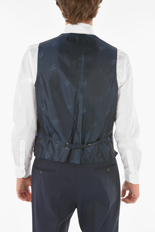 CC COLLECTION houndstooth side vents notch lapel RIGHT 3 piece waistcoat suit