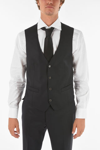 center vent notch lapel CERIM.ACADEMY 3 piece waistcoat suit