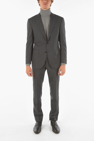 Extrafine Virgin Wool LEADER Suit with Notch Lapel