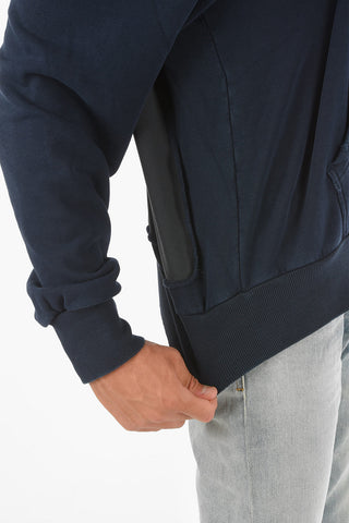 Felpa Distressed S-CRAZY con Manica e Cappuccio a Contrasto