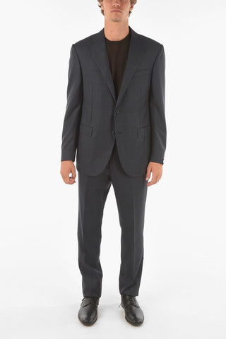 Windowpane Checkered ACADEMY Suit with Notch Lapel
