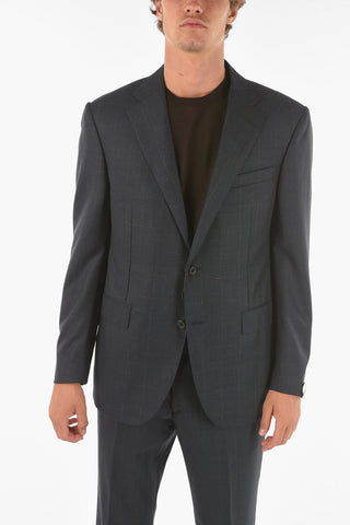 Windowpane Checkered ACADEMY Suit with Notch Lapel