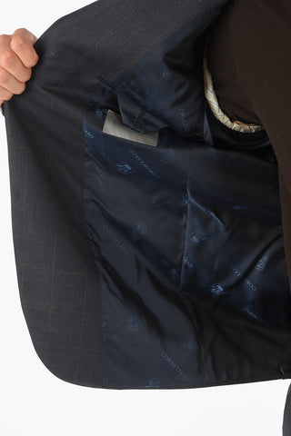 Windowpane Checkered ACADEMY Suit with Notch Lapel