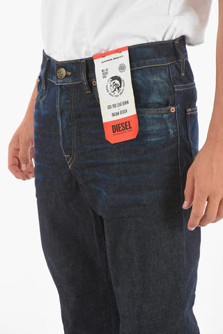 Jeans Tapered Fit D-FINING con Cuciture a Vista 17cm L32