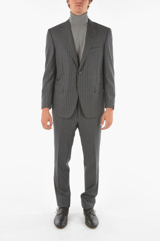 Double-stiped MANTUA Suit with Notch Lapel
