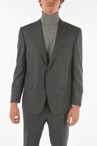 Double-stiped MANTUA Suit with Notch Lapel
