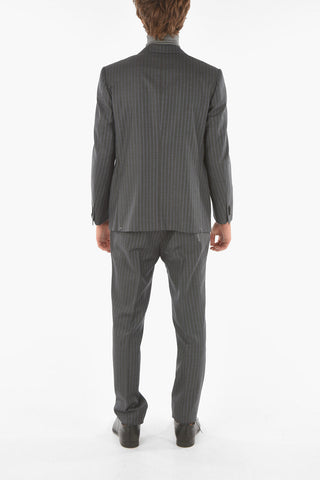 Double-stiped MANTUA Suit with Notch Lapel