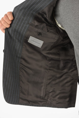Double-stiped MANTUA Suit with Notch Lapel