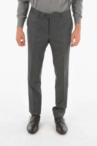 Double-stiped MANTUA Suit with Notch Lapel
