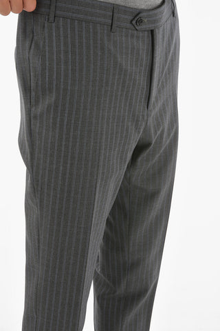 Double-stiped MANTUA Suit with Notch Lapel