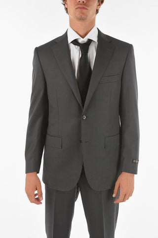 pinstriped side vents notch lapel LEADER 2-button suit