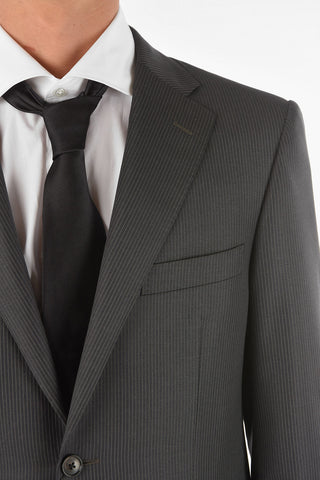 pinstriped side vents notch lapel LEADER 2-button suit