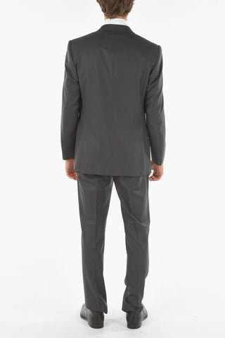pinstriped side vents notch lapel LEADER 2-button suit