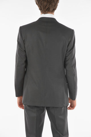 pinstriped side vents notch lapel LEADER 2-button suit