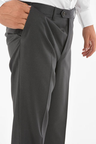 pinstriped side vents notch lapel LEADER 2-button suit