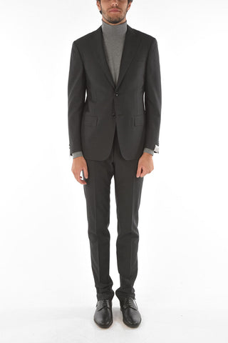 virgin wool MANTUA side vents 2-button suit drop 6R