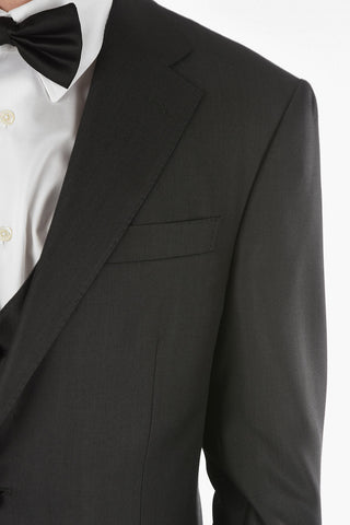 Virgin Wool Silk CERIMONY ACADEMY 3-piece Suit with Notch Lapel