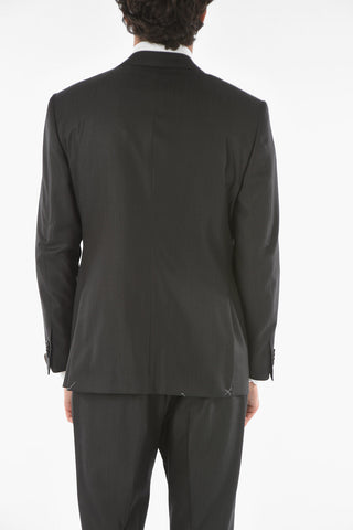 Virgin Wool Silk CERIMONY ACADEMY 3-piece Suit with Notch Lapel