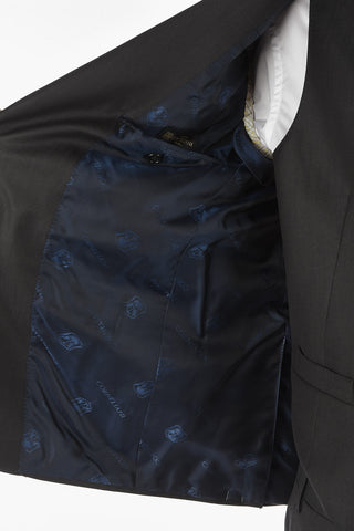 Virgin Wool Silk CERIMONY ACADEMY 3-piece Suit with Notch Lapel